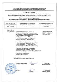 2019.04.04 Тутаев - Приложение к сертификату устройства поворотные, откидные, поворотно-откидные, взломоустойчивые. ГОСТ 30777-2012